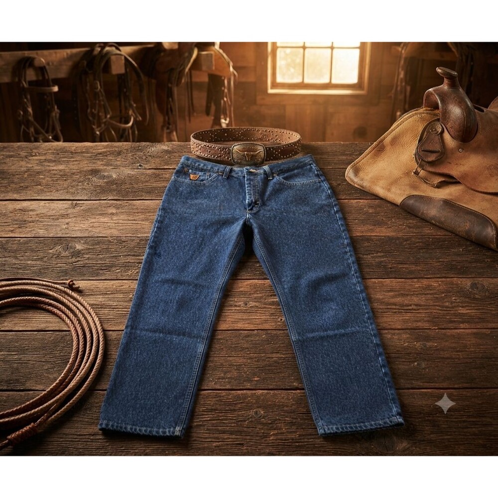 Wrangler Five Star Premium Denim Men’s Regular Fit Jeans 34x30 Blue 96501MR